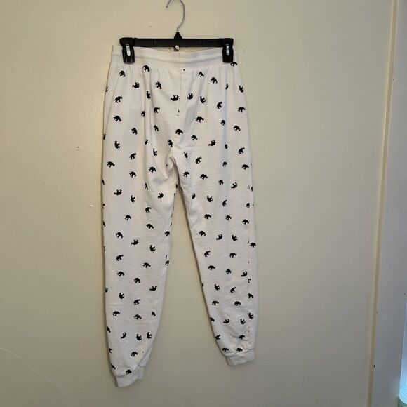 Ivory Ella Women's Organic Cotton Relaxed Elephant Sweatpants, White/Black- S - Picture 8 of 8